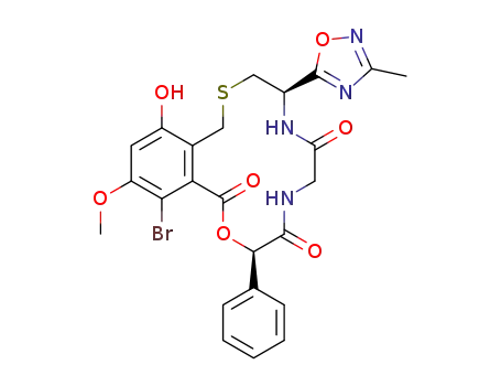 (7R,13R)-4-bromo-1-hydroxy-3-methoxy-13-(3-methyl-1,2,4-oxadiazol-5-yl)-7-phenyl-9,10,13,14-tetrahydro-12H,16H-6-oxa-15-thia-9,12-diazabenzocyclotetradecene-5,8,11-trione