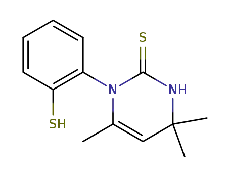 Molecular Structure of 63917-27-1 (3,4-Dihydro-1-(2-mercaptophenyl)-4,4,6-trimethyl-2(1H)-pyrimidinethione)