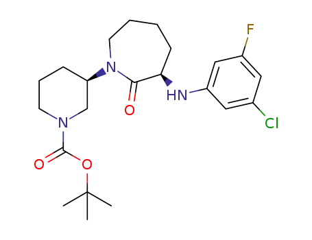 (3R)-tert-butyl 3-((R)-3-(3-chloro-5-fluorophenylamino)-2-oxoazepan-1-yl)cyclohexanecarboxylate