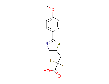 Molecular Structure of 1204424-02-1 (3-[2-(4-Methoxyphenyl)thiazol-5-yl]-2,2-difluoropropionic acid)
