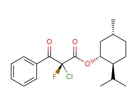 Molecular Structure of 1306787-13-2 (l-menthyl 2-chloro-2-fluoro-3-oxo-3-phenylpropanoate)