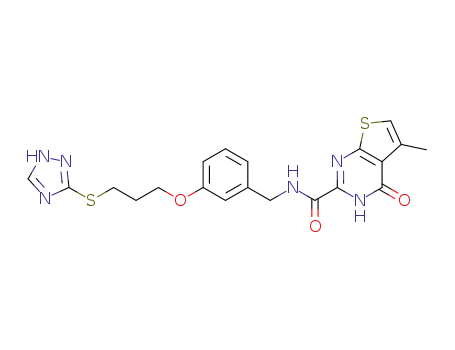 5-methyl-4-oxo-N-[(3-{[3-(1H-1,2,4-triazol-3-ylthio)propyl]-oxy}phenyl)methyl]-3,4-dihydro-thieno[2,3-d]pyrimidine-2-carboxamide