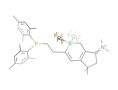 (C<sub>6</sub>H<sub>2</sub>(CH<sub>3</sub>)3)2PCH<sub>2</sub>CH<sub>2</sub>B(C<sub>6</sub>F<sub>5</sub>)2CCH<sub>2</sub>CHC<sub>5</sub>H<sub>2</sub>(CH<sub>3</sub>)2N(CH<sub>3</sub>)2