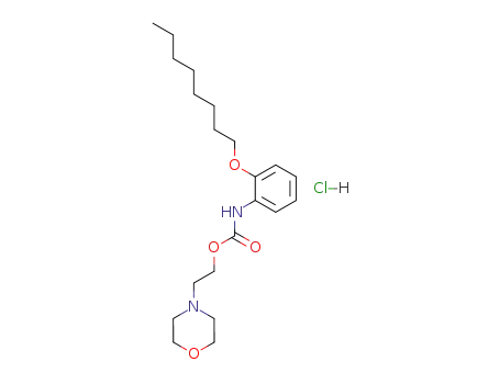 Molecular Structure of 112923-03-2 (2-morpholin-4-ylethyl [2-(octyloxy)phenyl]carbamate hydrochloride)