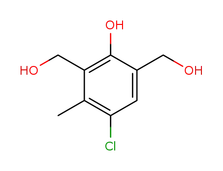 Molecular Structure of 22002-34-2 (1,3-Benzenedimethanol, 5-chloro-2-hydroxy-4-methyl-)