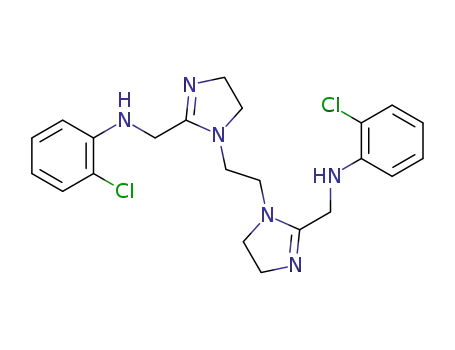 Molecular Structure of 103858-32-8 (1,2-bis-[2-(2-chloro-anilinomethyl)-4,5-dihydro-imidazol-1-yl]-ethane)