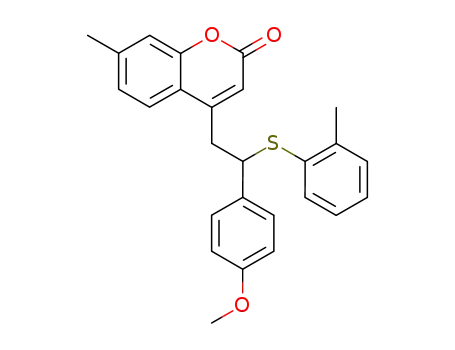 4-(4-methoxy-β-<i>o</i>-tolylmercapto-phenethyl)-7-methyl-coumarin