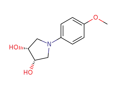 Molecular Structure of 31908-14-2 (1-(4-methoxy-phenyl)-pyrrolidine-3<i>r</i>,4<i>c</i>-diol)