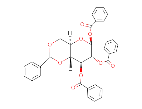 Molecular Structure of 113544-56-2 (4,6-Di-O-benzyliden-1,2,3-tri-O-benzoyl-β-D-glucopyranose)