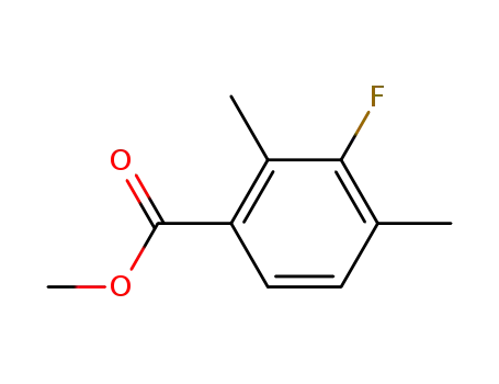 Molecular Structure of 26584-27-0 (2,4-DIMETHYL-3-FLUOROBENZOIC ACID METHYL ESTER)