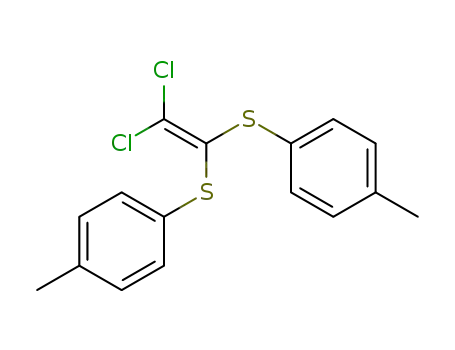 Molecular Structure of 88388-95-8 (Benzene, 1,1'-[(dichloroethenylidene)bis(thio)]bis[4-methyl-)