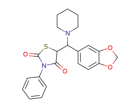 5-(benzo[1,3]dioxol-5-yl-piperidin-1-yl-methyl)-3-phenyl-thiazolidine-2,4-dione