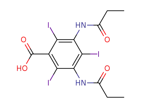 Molecular Structure of 85-16-5 (3,5-Bis(propionylamino)-2,4,6-triiodobenzoic acid)