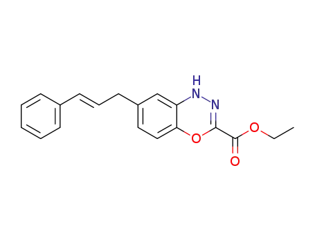 Molecular Structure of 61364-18-9 (1H-4,1,2-Benzoxadiazine-3-carboxylic acid, 7-(3-phenyl-2-propenyl)-,
ethyl ester)