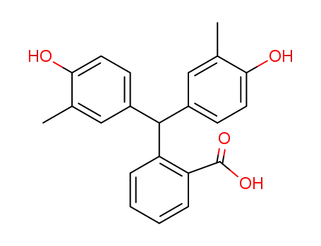 Molecular Structure of 602-49-3 (2-(4,4'-dihydroxy-3,3'-dimethyl-benzhydryl)-benzoic acid)
