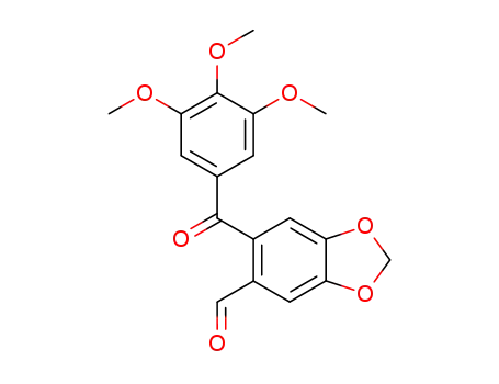 Molecular Structure of 5423-32-5 (6-(3,4,5-trimethoxybenzoyl)-1,3-benzodioxole-5-carbaldehyde)