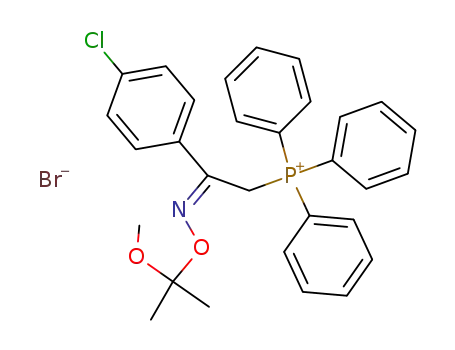 Molecular Structure of 71426-68-1 ({(2E)-2-(4-chlorophenyl)-2-[(1-methoxy-1-methylethoxy)imino]ethyl}(triphenyl)phosphonium)