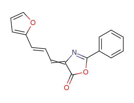 Molecular Structure of 63583-34-6 (5(4H)-Oxazolone, 4-[3-(2-furanyl)-2-propenylidene]-2-phenyl-)