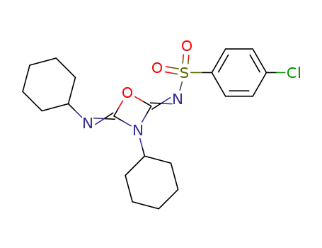 4-chloro-<i>N</i>-(3-cyclohexyl-4-cyclohexylimino-[1,3]oxazetidin-2-ylidene)-benzenesulfonamide