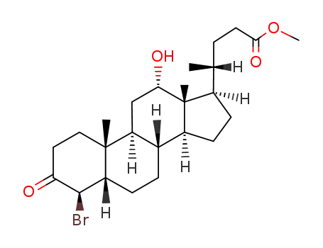 4β-bromo-12α-hydroxy-3-oxo-5β-cholanoic acid-(24)-methyl ester