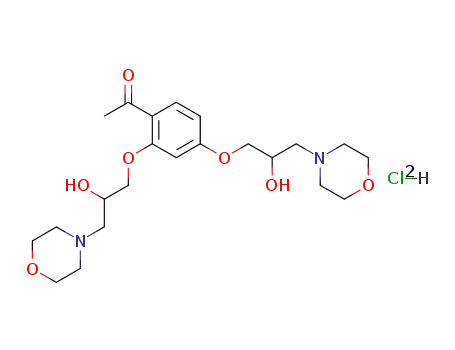 Molecular Structure of 87049-18-1 (Ethanone, 1-(2,4-bis(2-hydroxy-3-(4-morpholinyl)propoxy)phenyl)-, dihydrochloride)