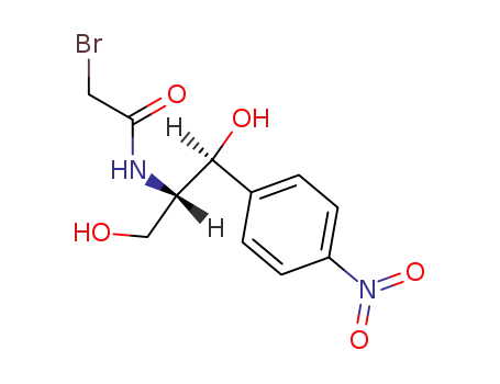 Molecular Structure of 40027-72-3 (2-Bromo-N-[(1R,2R)-2-hydroxy-1-(hydroxymethyl)-2-(4-nitrophenyl)ethyl]acetamide)