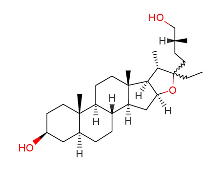 Molecular Structure of 107013-19-4 ((25<i>R</i>)-22-ethyl-5α,22ξ<i>H</i>-furostan-3β,26-diol)