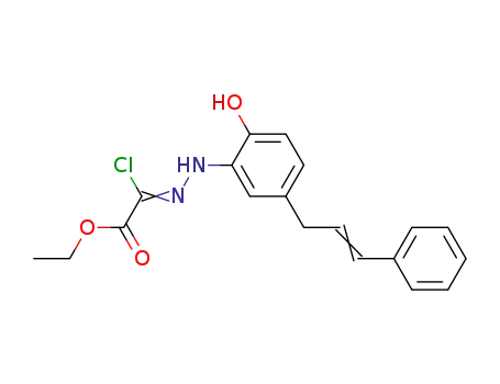 Molecular Structure of 61364-17-8 (Acetic acid,
chloro[[2-hydroxy-5-(3-phenyl-2-propenyl)phenyl]hydrazono]-, ethyl ester)