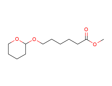 Molecular Structure of 126048-07-5 (Hexanoic acid, 6-[(tetrahydro-2H-pyran-2-yl)oxy]-, methyl ester)