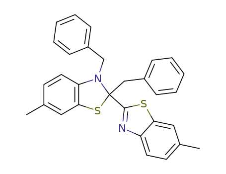 Molecular Structure of 63703-05-9 (2,2'-Bibenzothiazole, 2,3-dihydro-6,6'-dimethyl-2,3-bis(phenylmethyl)-)