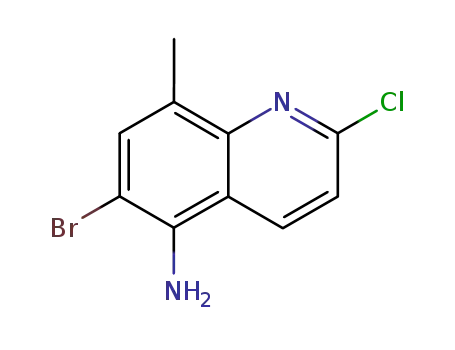 Molecular Structure of 858467-33-1 (6-BroMo-2-chloro-8-Methylquinolin-5-aMine)