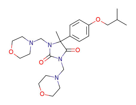 Molecular Structure of 98402-15-4 (5-methyl-5-[4-(2-methylpropoxy)phenyl]-1,3-bis(morpholin-4-ylmethyl)imidazolidine-2,4-dione)
