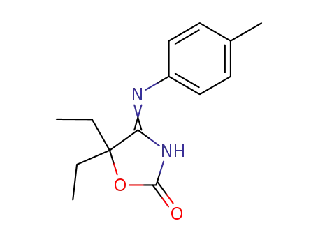 5,5-diethyl-4-(4-methyl-anilino)-5<i>H</i>-oxazol-2-one
