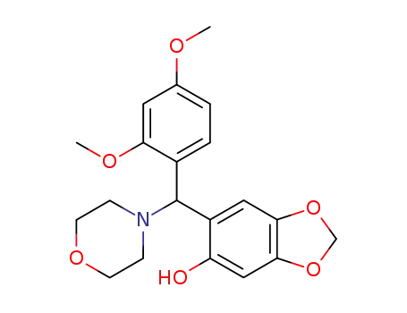 Molecular Structure of 102616-66-0 (6-[(2,4-dimethoxyphenyl)(morpholin-4-yl)methyl]-1,3-benzodioxol-5-ol)