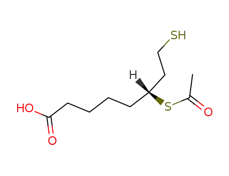 Molecular Structure of 91007-40-8 ((<i>R</i>)-6-acetylsulfanyl-8-mercapto-octanoic acid)