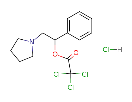 Molecular Structure of 101937-93-3 (trichloro-acetic acid-(1-phenyl-2-pyrrolidino-ethyl ester); hydrochloride)