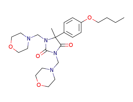 Molecular Structure of 98402-14-3 (5-(4-butoxyphenyl)-5-methyl-1,3-bis(morpholin-4-ylmethyl)imidazolidine-2,4-dione)