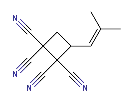 Molecular Structure of 73309-71-4 (3-(2-Methyl-1-propenyl)cyclobutan-1,1,2,2-tetracarbonitril)