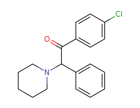Molecular Structure of 88675-43-8 (Ethanone, 1-(4-chlorophenyl)-2-phenyl-2-(1-piperidinyl)-)