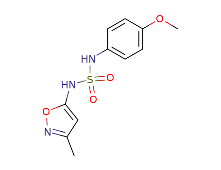 Molecular Structure of 71565-73-6 (<i>N</i>-(4-methoxy-phenyl)-<i>N</i>'-(3-methyl-isoxazol-5-yl)-sulfamide)