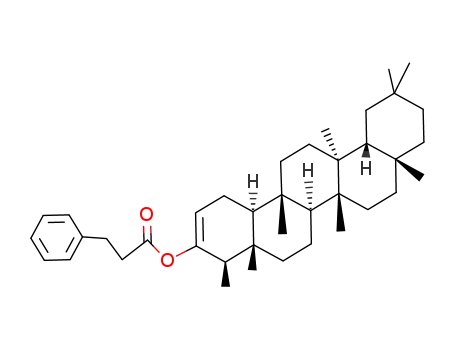 Molecular Structure of 7599-27-1 (4,4a,6b,8a,11,11,12b,14a-octamethyl-1,4,4a,5,6,6a,6b,7,8,8a,9,10,11,12,12a,12b,13,14,14a,14b-icosahydropicen-3-yl 3-phenylpropanoate)
