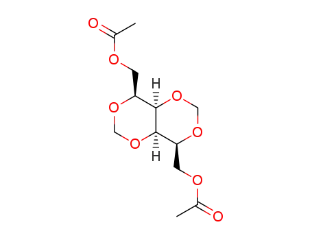 Molecular Structure of 5349-04-2 (tetrahydro[1,3]dioxino[5,4-d][1,3]dioxine-4,8-diyldimethanediyl diacetate (non-preferred name))