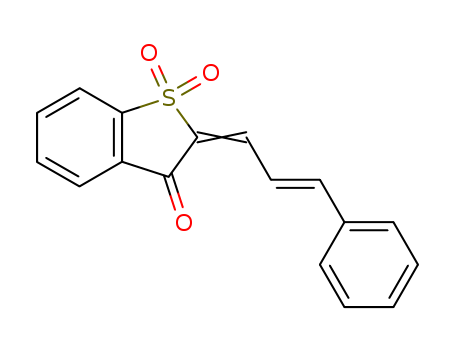Molecular Structure of 107155-11-3 (Benzo[b]thiophen-3(2H)-one, 2-(3-phenyl-2-propenylidene)-,
1,1-dioxide)