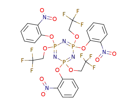 Molecular Structure of 60556-94-7 (2,4,6-Tris-(2-nitro-phenoxy)-2,4,6-tris-(2,2,2-trifluoro-ethoxy)-2λ<sup>5</sup>,4λ<sup>5</sup>,6λ<sup>5</sup>-[1,3,5,2,4,6]triazatriphosphinine)