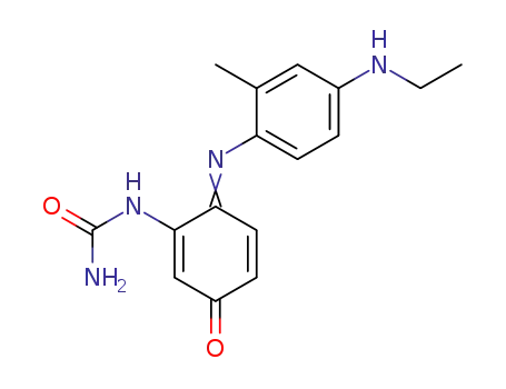 Molecular Structure of 56330-24-6 ({6-[(Z)-4-Ethylamino-2-methyl-phenylimino]-3-oxo-cyclohexa-1,4-dienyl}-urea)