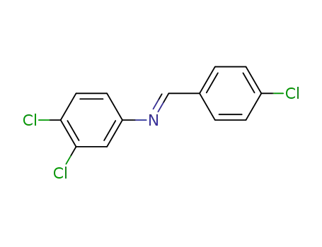 Molecular Structure of 55346-81-1 (3,4-dichloro-<i>N</i>-(4-chloro-benzyliden)-aniline)