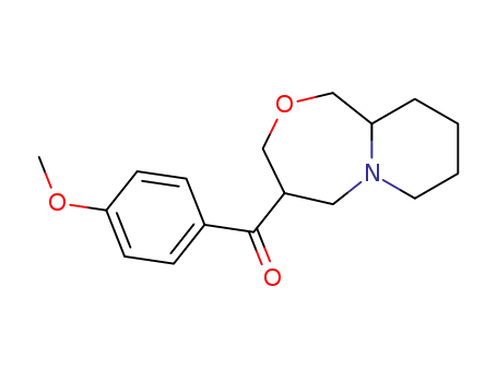 Molecular Structure of 56098-71-6 (Methanone,
(4-methoxyphenyl)(octahydro-3H-pyrido[2,1-c][1,4]oxazepin-4-yl)-)