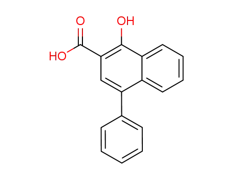Molecular Structure of 111385-41-2 (2-Naphthalenecarboxylic acid, 1-hydroxy-4-phenyl-)