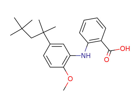 Molecular Structure of 857602-34-7 (<i>N</i>-[2-methoxy-5-(1,1,3,3-tetramethyl-butyl)-phenyl]-anthranilic acid)