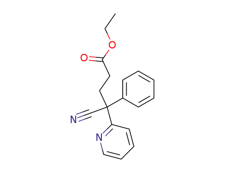 Molecular Structure of 93879-51-7 (4-cyano-4-phenyl-4-[2]pyridyl-butyric acid ethyl ester)